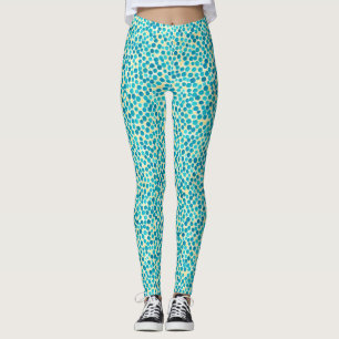 Trendfarbenes, Abstraktes, Aquamarin-gelbes Wasser Leggings