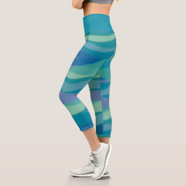 Trendfarbenes Abstraktes Muster Capri Leggings