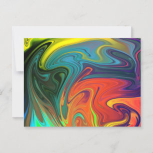 Trendfarbenes Neonorangefarbenes, blau-gelbes Grün Postkarte