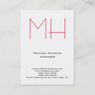 Trendfarbenes, schlichtes Monogramm Visitenkarte