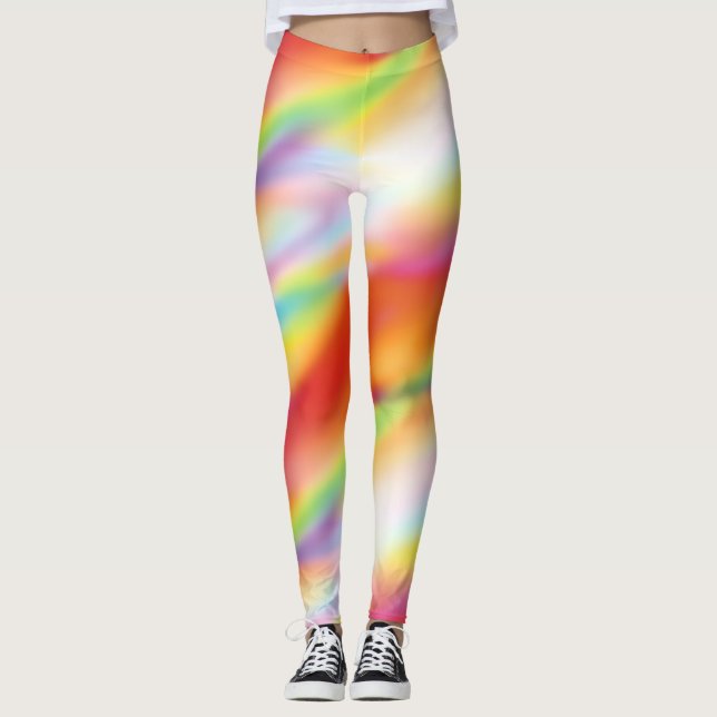 Trendfarbenes und Cooles, Abstraktes Muster Leggings (Vorderseite)