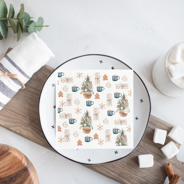 Trendfarbenes Weihnachtsmuster | Wasserfarbe Serviette (Von Creator hochgeladen)