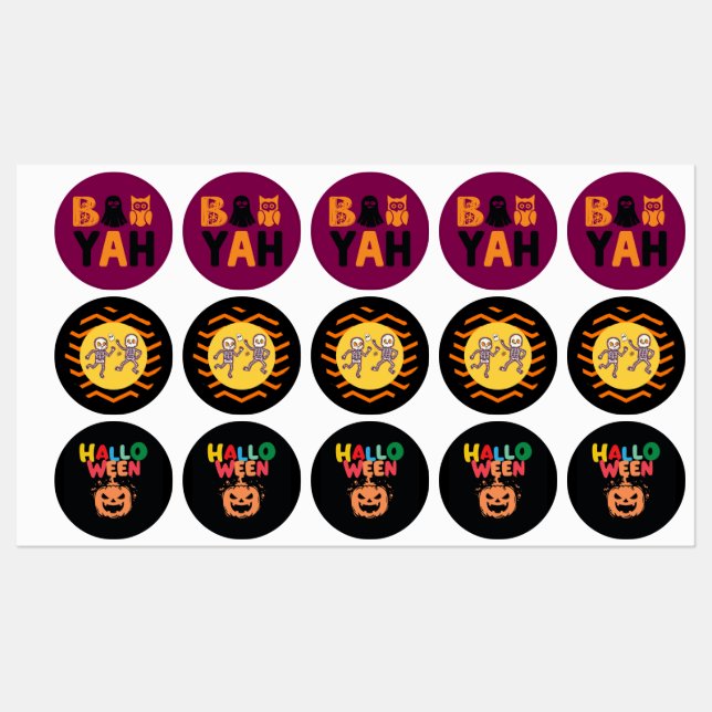 Trendfarbige Sammlung Halloween Stickers Etiketten (Blatt)
