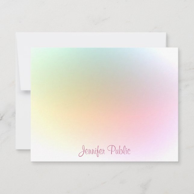 Trendfarbige Template-Kalligrafie-Skript modern Mitteilungskarte (Vorderseite)