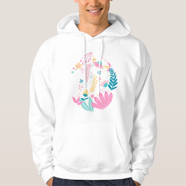Trendfarbige Wildblumen-Geschenk Hoodie (Vorderseite)