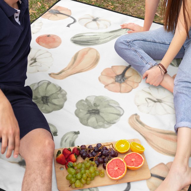Trendfarbiges Kürbismuster | Herbstwoben Fleecedecke (Von Creator hochgeladen)