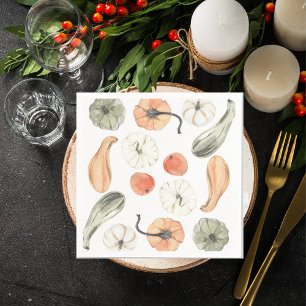 Trendfarbiges Kürbismuster Herbstwoben Serviette