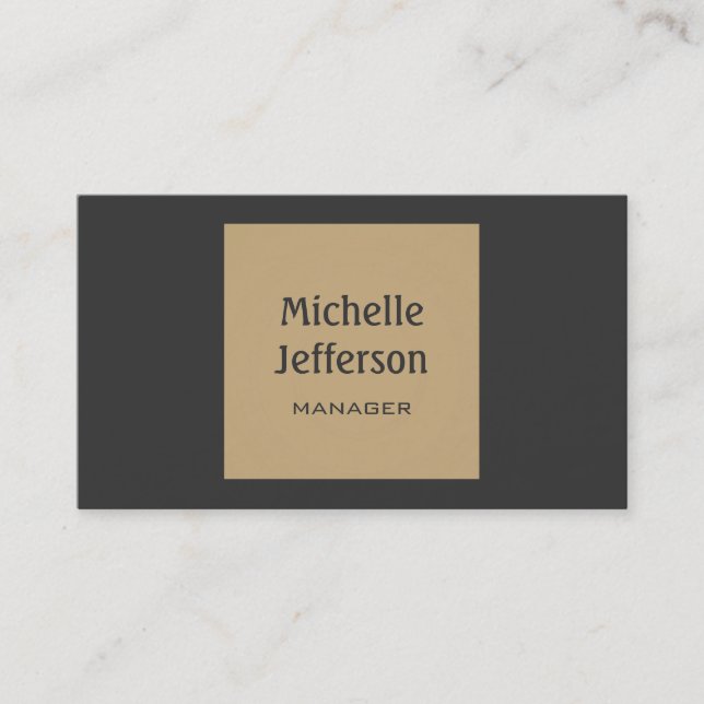Trendgraue Beige Stripe Manager Business Card Visitenkarte (Vorderseite)