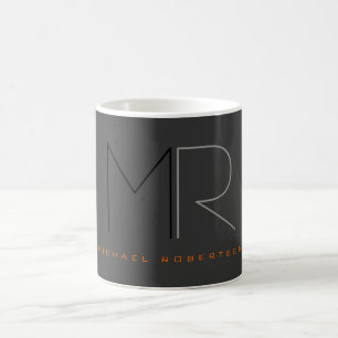 Trendgraue Monogram Schlicht Kaffeetasse