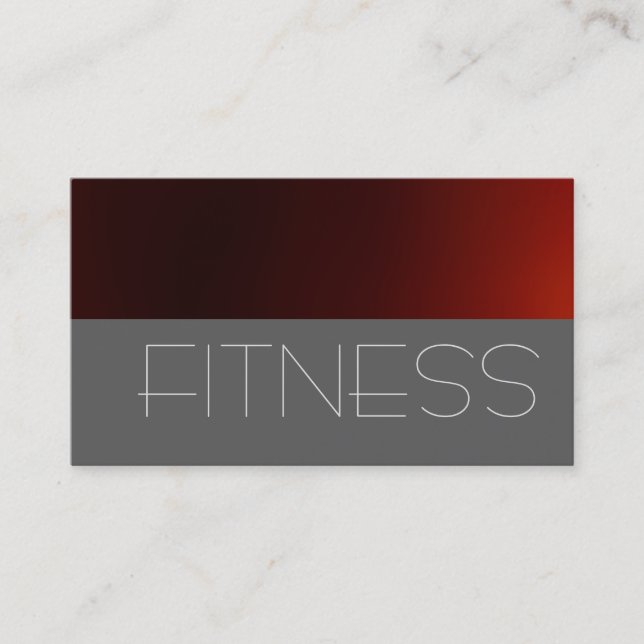 Trendgraue Red Fitness Sport Business Card Visitenkarte (Vorderseite)