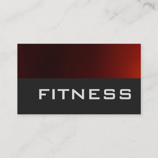 Trendgraue Red Fitness Sport Business Card Visitenkarte (Vorderseite)