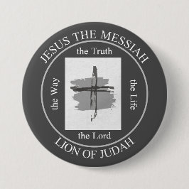 Trendgrauer Jesus der Messias Christlicher Glaube Button