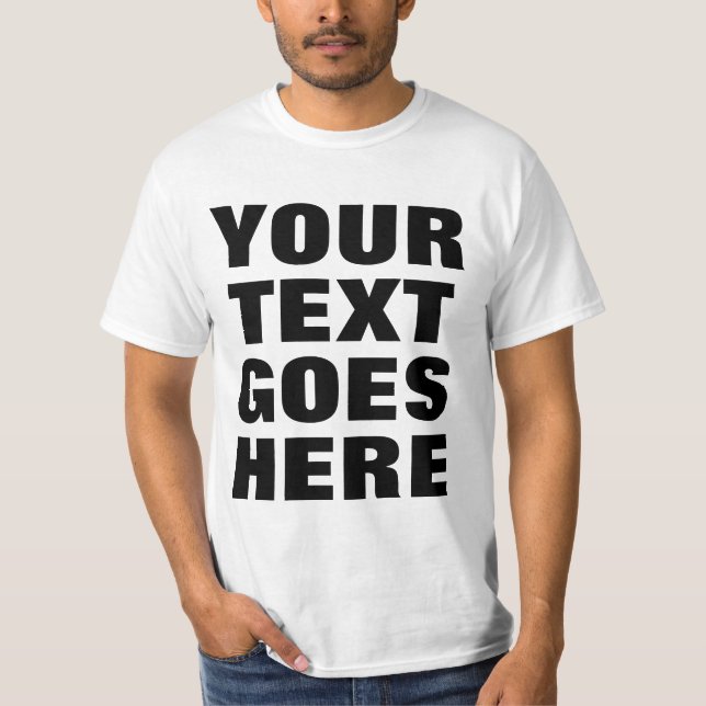 Trendgroße Textvorlage für große Schriftart - Weiß T-Shirt (Vorderseite)
