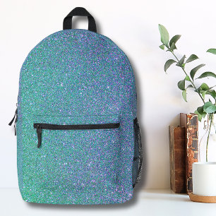 Trendgrün Aquamarin Blue Glitzer Pattern Bedruckter Rucksack