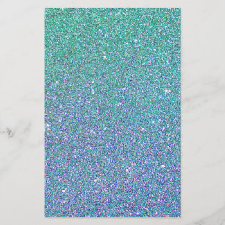 Trendgrün Aquamarin Blue Glitzer Pattern Briefpapier