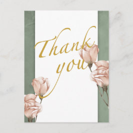 Trendgrün Danke Postcard Postkarte