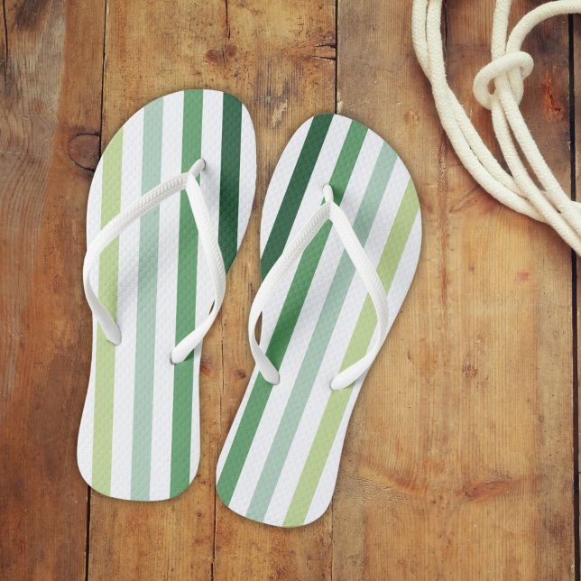 Trendgrüne Streifen Flip Flops (flip flops with green stripes)