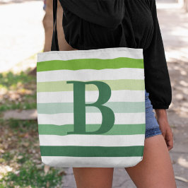 Trendgrüne Streifen Monogramm