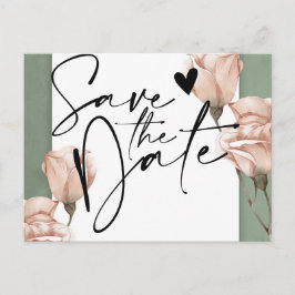 Trendgrüner Ankündigung Datum freihalten Postkarte