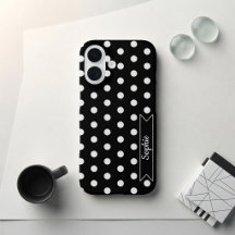 Trendig Chic Polka Dots Benutzername Schwarz und W