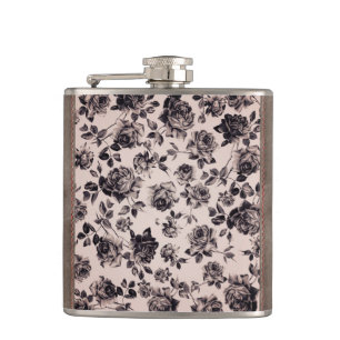 Trendig Chic Weiße & Schwarze Vintage Elegante Flo Flachmann