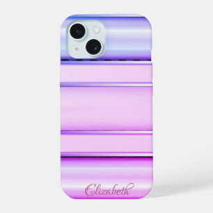 Trendig Coole Gestreifte Lila iPhone 15 Hülle