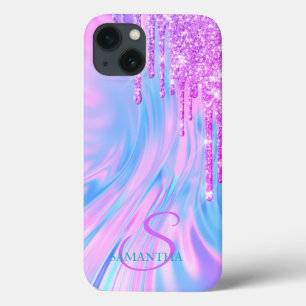 Trendig Coole Violette Glitter Tropfen Holografisc Case-Mate iPhone Hülle