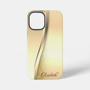 Trendig Cooles Gold Glitter - Personalisiert iPhone 12 Mini Hülle