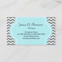 Trendig, elegant, modern grau-weiß Zickzack Visitenkarte