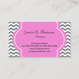 Trendig, elegant, modern grau-weiß Zickzack Visitenkarte