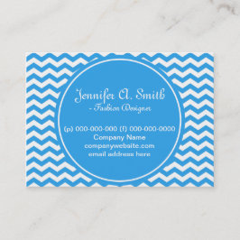 trendig, klassisch, hell weiß und blau Zickzack Visitenkarte
