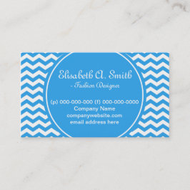 trendig, klassisch, hell weiß und blau Zickzack Visitenkarte