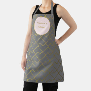 Trendig Moderne Chic Geometrisch Golden Grau Rosa Schürze