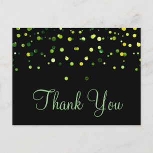 Trendig Preisgünstig Gold Glitter Schwarz Danke Postkarte