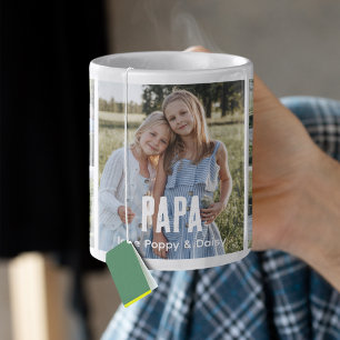 Trendige 5-Foto-Collage Papa Kaffeetasse
