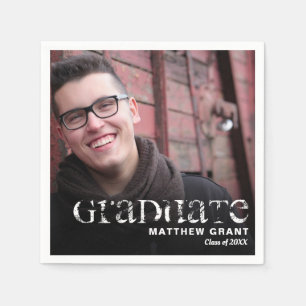 Trendige Abschlussfeier-Foto Serviette