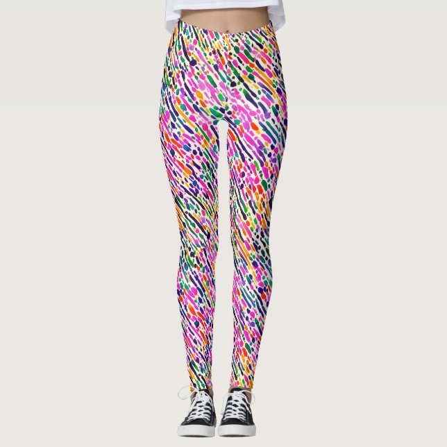 Trendige Abstrakte Kunst - Farben Wasserfarben Leggings (Vorderseite)