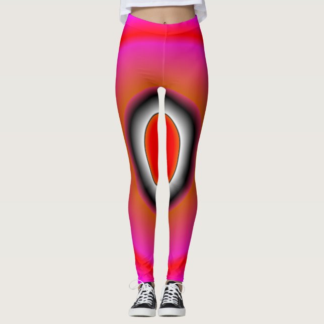 Trendige Abstrakte rosa Leggings (Vorderseite)