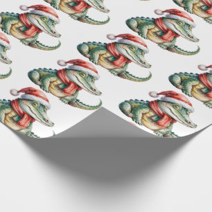 Trendige Alligatoren-Krokodile Weihnachtsmuster Geschenkpapier