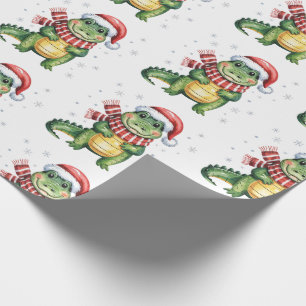 Trendige Alligatoren-Krokodile Weihnachtsmuster Geschenkpapier