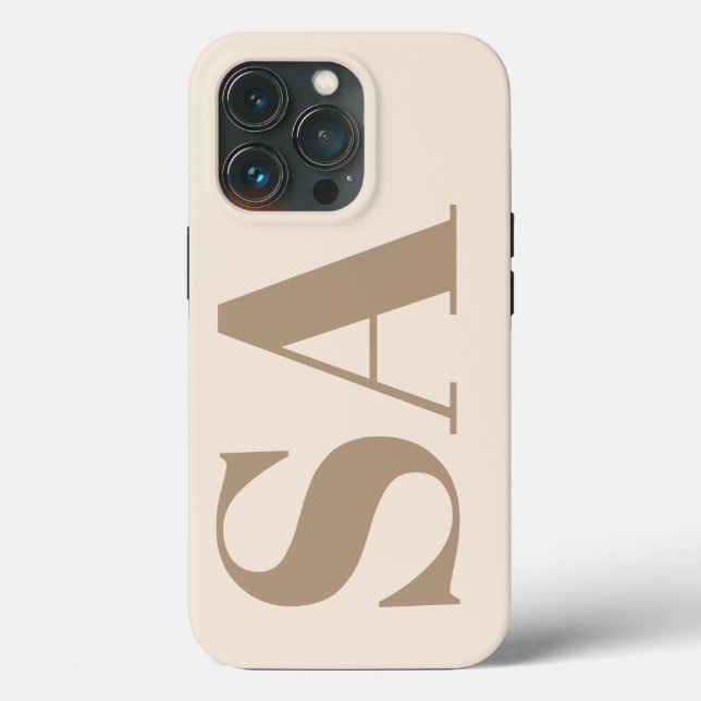 trendige Antique White mit Monogramm Case-Mate iPhone Hülle (Rückseite)
