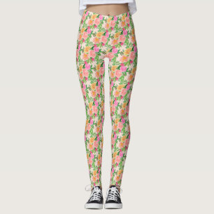 Trendige Aquarell-Rosen auf Elfenbein Leggings