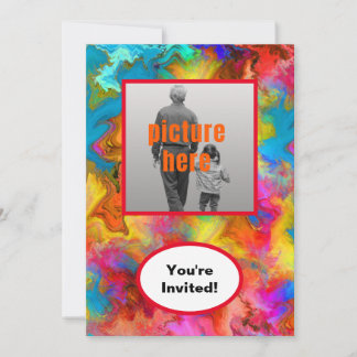 Trendige Art Colorful Rainbow Geburtstagsfeier Einladung