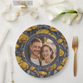 Trendige benutzerdefinierte Nelken-Blumen-Hochzeit Pappteller