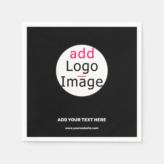 Trendige Berufliche Firmenlogo-Schwarz Serviette (Vorderseite)