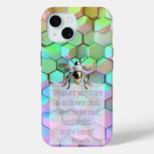 Trendige Bibel Blau Mauve Grün Pink Honigwaben Bie Case-Mate iPhone Hülle