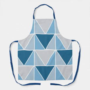 Trendige blaue graue geometrische Dreiecke  Schürze