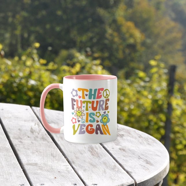 Trendige Blume Retro Vegan Tasse (Von Creator hochgeladen)