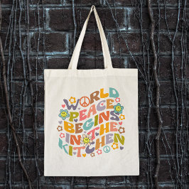 Trendige Blume Retro Wasserfarbe Vegan Tragetasche