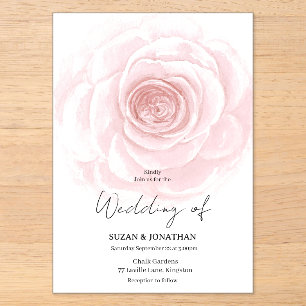 Trendige Blush Boho Hochzeitseinladung Acryleinladungen